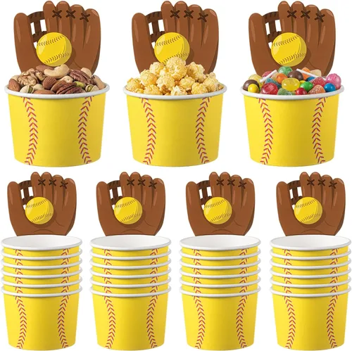Miniatura 8 de Suclain 48 tazas de aro de baloncesto para aperitivos, decoraciones de fiesta de baloncesto, suministros de papel para aperitivos, cuencos de comida