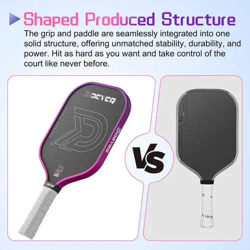 Miniatura 8 de DGYGQ Paletas de pickleball T700SC Power de fibra de carbono con núcleo de panal de polipropileno, mayor potencia para un giro y consistencia