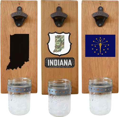 Miniatura 9 de Abrebotellas de cerveza de Massachusetts – Abridor de botellas hecho a mano montado en la pared con tapa – Regalo de cerveza para él o ella