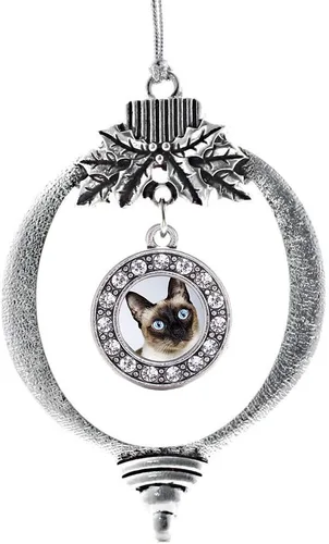 Miniatura 177 de Inspired Silver - Bonita bandera estadounidense - Adorno de Navidad plateado - Adorno de árbol de Navidad con dije circular con circonita cúbica