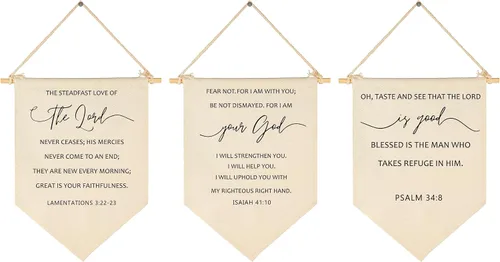 Miniatura 7 de Faith Hope Love-Arte de pared cristiano con texto en inglés "Flower-Scripture", decoración de bandera de arte para bebés, niños y niñas, recién