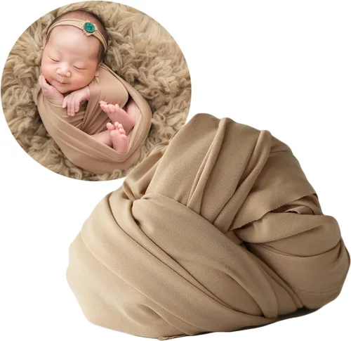 Miniatura 16 de Zeroest Fotografía de recién nacido envoltura elástica para niño y niña, accesorios de fotografía, manta elástica para bebé (azul)