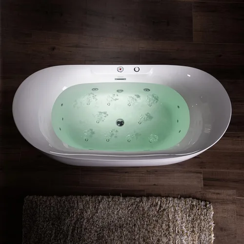 Miniatura 8 de WOODBRIDGE Bañera combinada de remojo climatizada de 72 "x 35-3/8" con chorro de agua y burbujas de aire con panel de control LED, BJ400 Drenaje