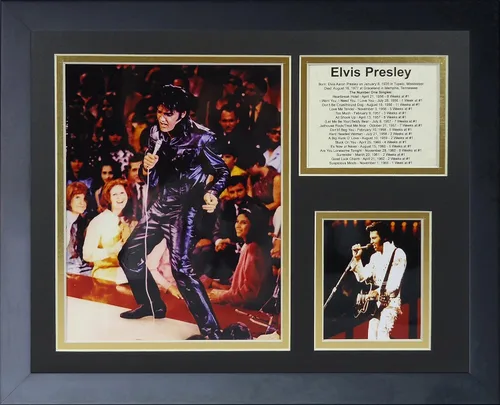 Legends Never Die Elvis Presley In Concert - Collage de fotos enmarcado, 11 x 14 pulgadas, color negro