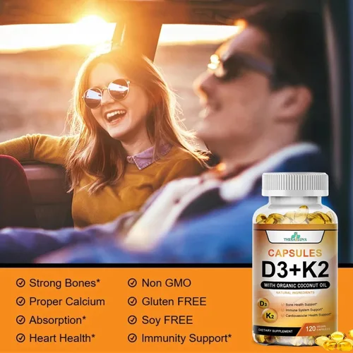 Miniatura 4 de TheraSuva Vitamina D3 de alta potencia 5,000 UI + K2 - Vegana, sin OMG, con aceite de coco orgánico para una mejor absorción - Soporte óseo
