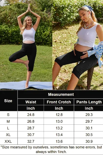 Miniatura 6 de Ekouaer Pantalones cortos de maternidad para mujer, pantalones capri de maternidad, pantalones cortos de yoga, pantalones cortos para embarazo