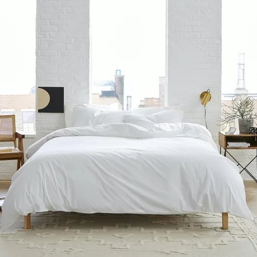 Brooklinen Juego de sábanas de satén de lujo (3 piezas), tamaño California King, blanco, 100% algodón, incluye 1 sábana bajera y 2 fundas de Blanco