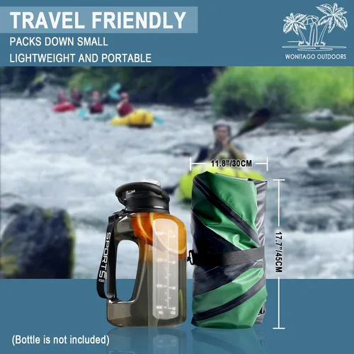 Miniatura 5 de Packraft - Kayak inflable de viaje de TPU con asiento suave y ligero, para rafting de agua plana/deriva de bicicletas/bote de agua litewater, 1 Verde