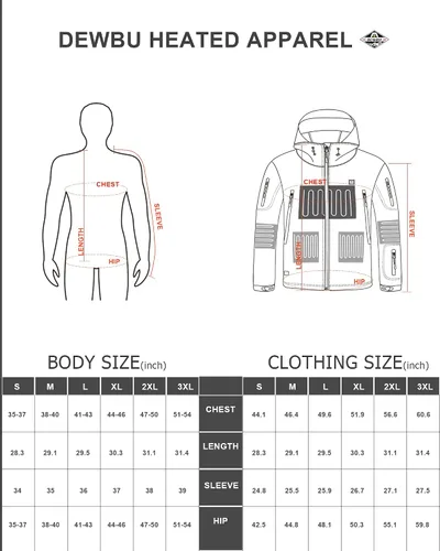 Miniatura 6 de DEWBU Chaqueta térmica de vellón polar con batería de 12 V sudadera con capucha eléctrica de vellón suave