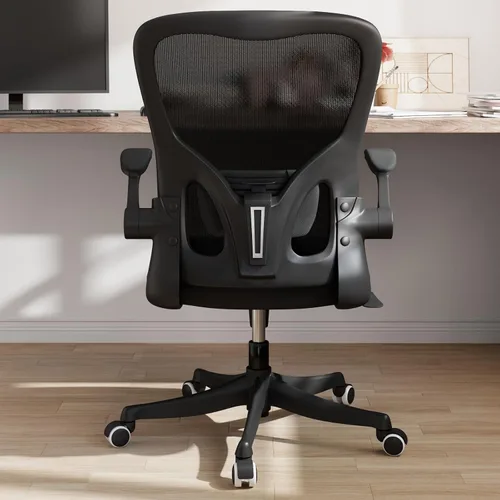 Miniatura 8 de Monhey Silla de oficina ergonómica con soporte lumbar, altura ajustable, brazos abatibles 2D, malla negra transpirable, cómoda silla de escritorio