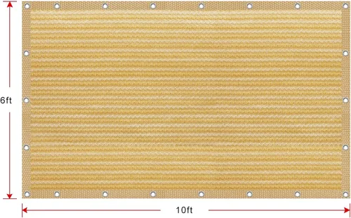 Miniatura 3 de Shatex - Toldo de tela con oscurecimiento del 90% de 1,83 m x 3,05 m con ojales para cubierta de pérgola y dosel, color trigo, 12 bolas elásticas