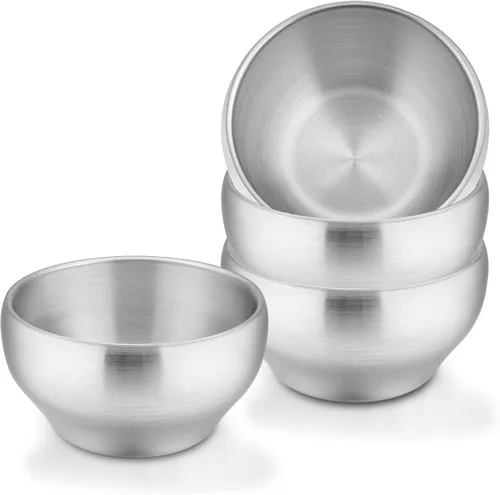 Miniatura 9 de LIANYU Juego de 2 piezas de cuencos para niños pequeños de acero inoxidable 304, cuencos pequeños de 12oz para niños, juego de alimentación