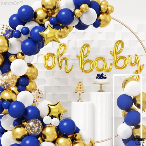 Miniatura 7 de KatchOn Letrero de globo dorado con texto en inglés "Oh Baby", 16 pulgadas, perfecto para baby showers y revelaciones de género