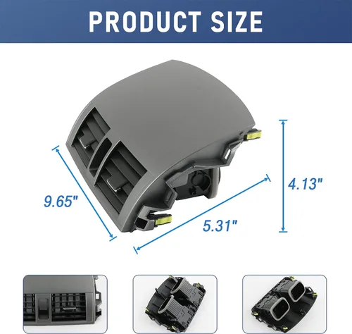 Miniatura 5 de DICMIC Panel de ventilación de salida de aire acondicionado para tablero central compatible con Toyota Corolla 2008-2013 Reemplazo # 55663-02060