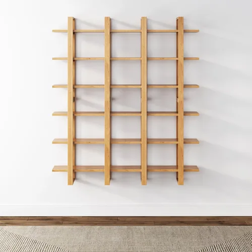 Miniatura 15 de Nathan James Benji - Estantería de pared de mediados de siglo, estante decorativo flotante de madera de 3 niveles, roble negro
