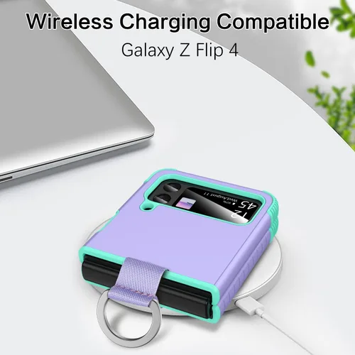 Miniatura 5 de BENTOBEN Funda para Samsung Galaxy Z Flip 4, Z Flip 4 5G, resistente 2 en 1, cuerpo completo, resistente, a prueba de golpes, con anillo