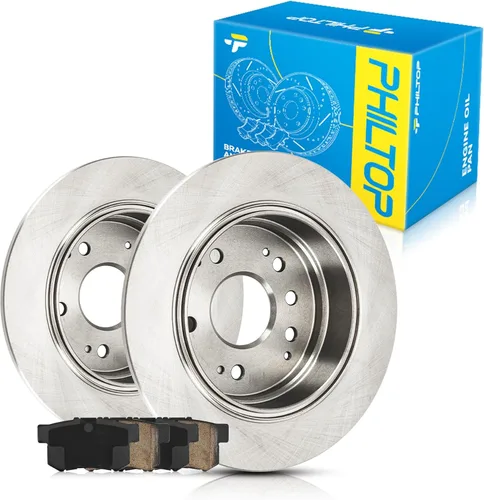 Miniatura 124 de PHILTOP Juego de rotores de freno de disco trasero y pastillas de freno de cerámica para Nissan 2002-2023 Altima, Nissan 2007-2019 Sentra, Nissan