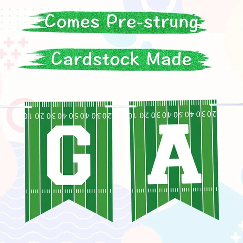 Miniatura 3 de VILIFEVER 2 piezas de guirnalda de fútbol para decoración de fiestas de fútbol, día de juego, suministros de fiesta deportiva, pancarta temática