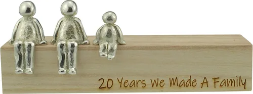 Miniatura 2 de Idea del 20 aniversario – 20 años que hicimos un adorno de metal familiar – Elige tu combinación familiar (1 niño)