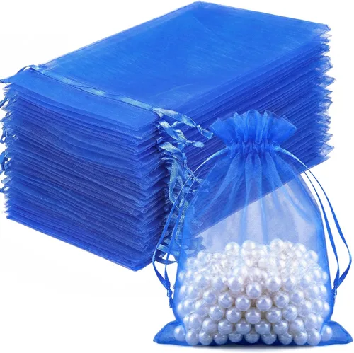 Miniatura 26 de FUNFERY 100 bolsas de organza naranja de 4 x 6 pulgadas, pequeñas bolsas de regalo con cordón de malla para bolsitas, joyas, dulces, recuerdo