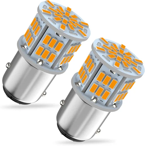 Bombilla LED ámbar 1157, 12V-24V 1157 7528 2357 2057 BAY15D Bombilla LED de repuesto para luz de freno, luz trasera para automóvil, caravana,