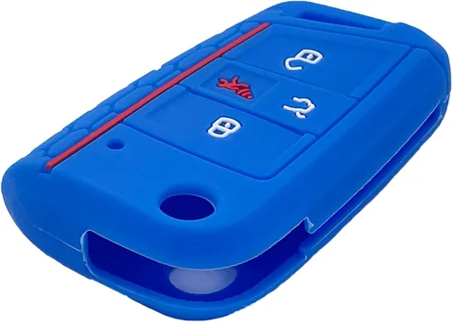 Miniatura 5 de Paquete de 2 fundas de silicona suave para llavero VW Golf Alltrack Sportwagen GTI Tiguan Atlas Polo Skoda Octavia, Azul+Rosa, Pequeño