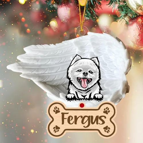 Miniatura 26 de Adorno de perro afgano de 1 ángel, adorno acrílico 2D personalizado conmemorativo para perros, regalo por pérdida de mascotas, regalo