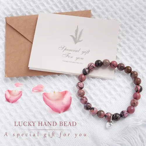 Miniatura 4 de Regalos para mujeres, pulsera curativa de piedra natural, regalos inspiradores para mujeres, adolescentes y niñas