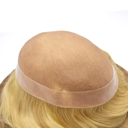 Miniatura 4 de Mens Toupee Hair Pieces sistema de reemplazo para hombres cabello humano real fino mono toupee para hombres sistema de cabello protesis capilar