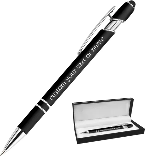 Miniatura 38 de Bolígrafos personalizados con nombre a granel, juego de bolígrafos personalizados, lápiz capacitivo grabado, logotipo, texto, regalo para negocios