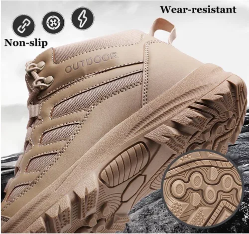 Miniatura 4 de Botas de senderismo para hombre, ligeras, a medio tobillo, botas de combate tácticas para exteriores