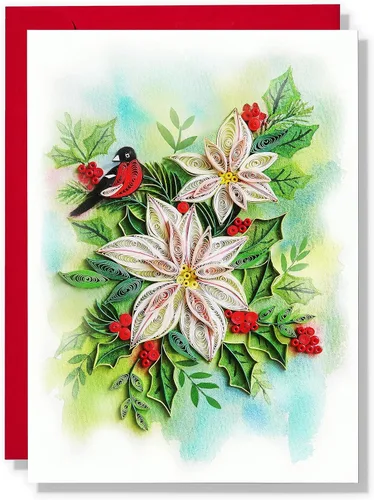 Miniatura 12 de Tarjeta de Navidad con velas, tarjeta de felicitación de flores de Navidad, para mamá, papá, abuela, amigo, jefe, compañero de trabajo