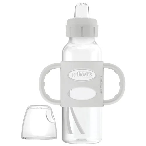 Miniatura 22 de Dr. Brown's Milestones - Botella de boquilla estrecha con 100% silicona, asas de fácil agarre y boquilla suave para sorber, 8 onzas, rosa claro