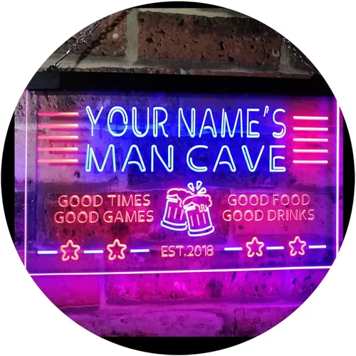 Miniatura 12 de ADVPRO Letrero de neón LED multicolor personalizado con texto en inglés "Man Cave Home Bar Est. Year", 32 x 24 pulgadas st4s86-x0012a-tm-c Varios