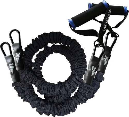 Miniatura 13 de Valor Fitness Bandas de resistencia – 5 libras a 25 libras – Mosquetones adjuntos y 2 bandas por opción de peso con asas – Funda cubierta