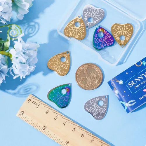 Miniatura 3 de SUNNYCLUE Encantos Ouija, Acero inoxidable, Sin piedra preciosa