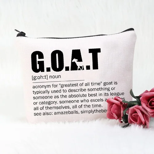 Miniatura 4 de POFULL Regalos para personas especiales, regalo inspirador para cabras, Bolsa de cosméticos G.O.A.T