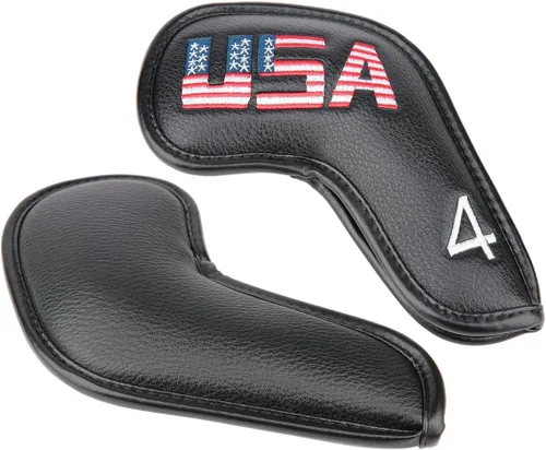 Miniatura 5 de Cubiertas de cabeza de cuña de hierro para club de golf de Estados Unidos de cuero negro para todas