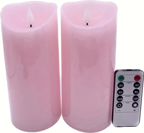 Miniatura 7 de adoria Juego de 2 velas grandes sin llama moradas, velas de pilar de cera real con aroma a lavanda realista, diámetro de 3.15 x 7 pulgadas, control