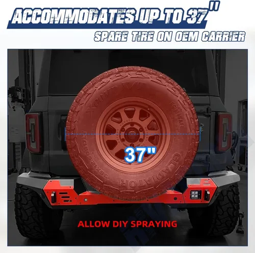 Miniatura 7 de Parachoques trasero para Ford Bronco 2/4 puertas 2021 2022 2023 2024 2025 2026 Se adapta a neumáticos de hasta 37 pulgadas Conserva sensores