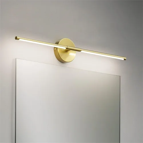 Luz de Tocador Dorada 71Cm 5000K, Luz de Tocador de Baño de 18W Conexión Directa Luz de Baño Fijo Sobre Espejo Rotación 360°
