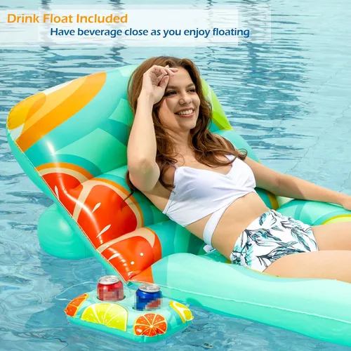 Miniatura 6 de Jasonwell Flotador Inflable de Piscina para Adultos - Flotadores de Piscina Sillón Flotante Balsa de Silla Flotante con Respaldo Ajustable