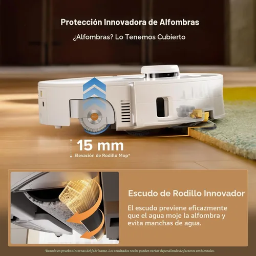 Miniatura 6 de roborock Qrevo - Robot aspirador y trapeador Curv 2, trapeador con rodillo autolimpiante en tiempo real SpiraFlow, 20,000 Pa, sistema dual sin