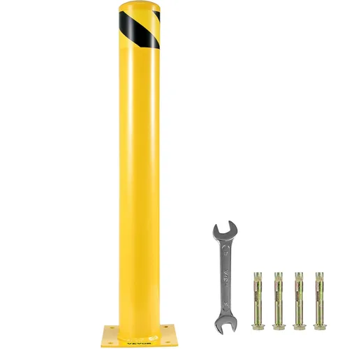 Miniatura 8 de BestEquip Bolardo de seguridad 36-4.5 Bolardo de barrera de seguridad 4-1/2" DE 36" de altura Revestimiento de polvo amarillo Tubo de acero Barrera