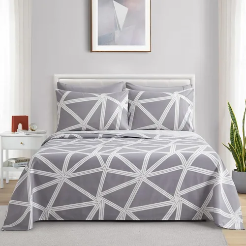 Miniatura 38 de Marina Decoration Ropa de cama ultra suave y sedosa con bolsillo profundo con estampado rico de rayón derivado de bambú para todas las estaciones