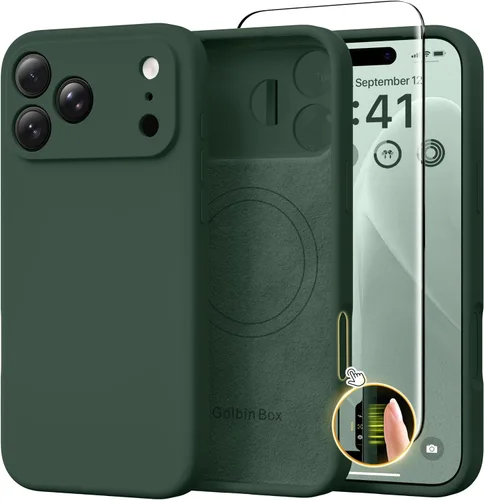 Miniatura 154 de GolbinBox Funda magnética para iPhone 17, compatible con MagSafe, cubierta de silicona integrada para control de cámara, funda de silicona líquida a