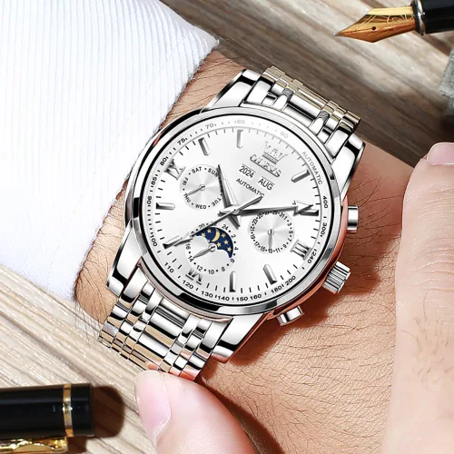 Miniatura 45 de OLEVS Relojes automáticos para hombre, esqueleto mecánico, de lujo, a la moda, reloj de pulsera luminoso impermeable
