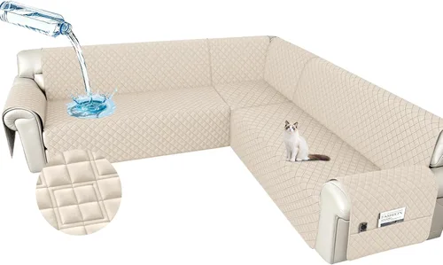 Arfntevss Fundas impermeables para sofá modular en forma de L, lavable, de terciopelo, para sofá seccional, antideslizante, fundas de esquina
