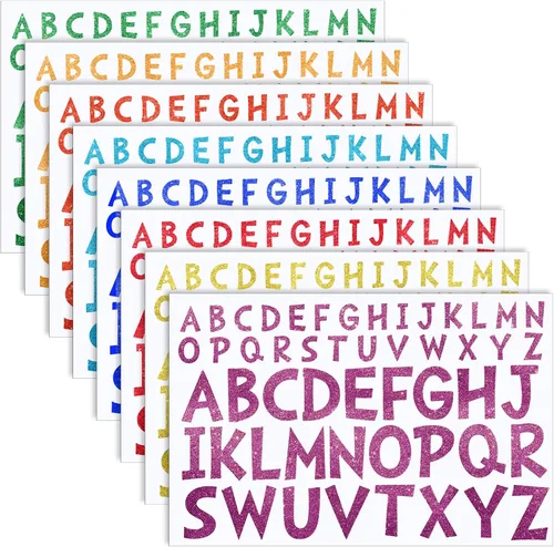 Miniatura 9 de TaoBary 8 hojas de calcomanías de letras adhesivas de vinilo, letras en mayúsculas para decoración de ventanas de buzón