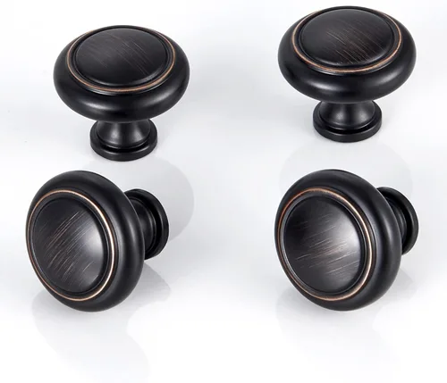 Miniatura 3 de Nobs redondos, paquete de 10 tiradores de cajón de 1.25 pulgadas (1.260 in), pomos de gabinete elegantes para oficina, muebles del hogar, pomos
